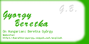 gyorgy beretka business card